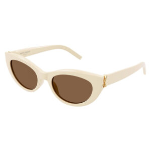 Saint Laurent SLM115 Women's Sunglasses – Ivory / Brown, 54mm