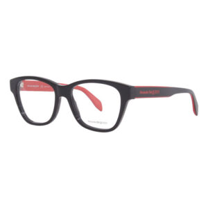 Alexander McQueen AM0306O Men's Eyeglasses – Shiny Black/Red, 52mm