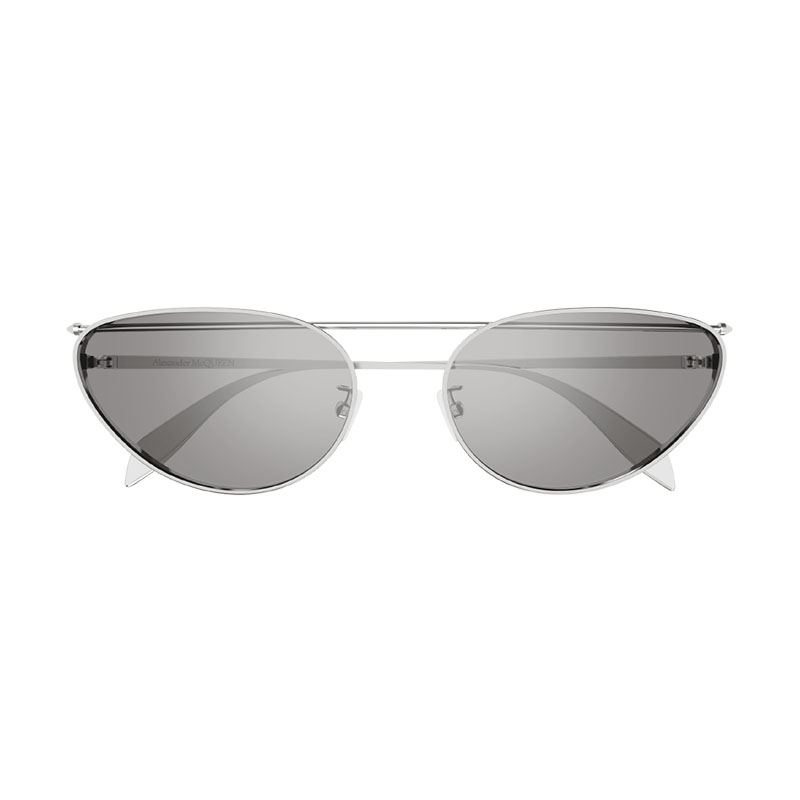 Alexander McQueen AM0424S Women's Sunglasses – Silver / Grey With Silver Mirror, 62mm - Image 2