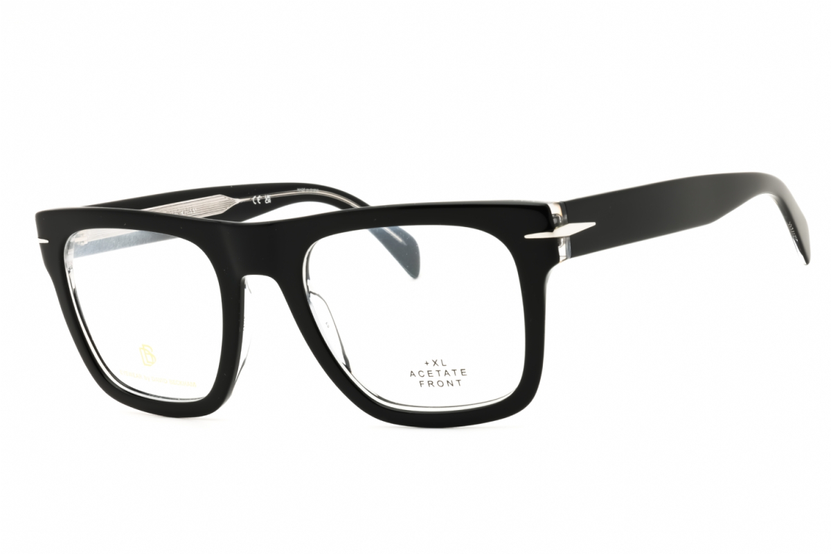 David Beckham DB7020/FLAT Men's Eyeglasses – Black On Clear, 51mm