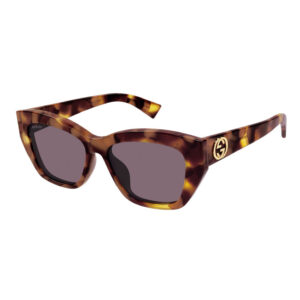 Gucci GG1844SA Women's Sunglasses – Shiny Havana / Lilac, 55mm