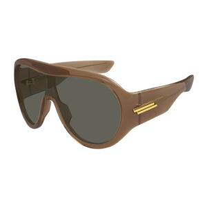Bottega Veneta BV1345S Unisex Sunglasses – Shiny Brown / Grey