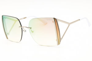 Guess GU7718 Women's Sunglasses – Shiny Light Nickeltin / Smoke Mirror, 62mm