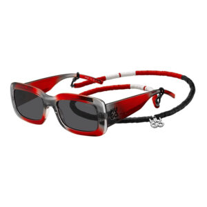 Hugo HG1281/S Men's Sunglasses β Shiny Grey And Red / Grey, 56mm