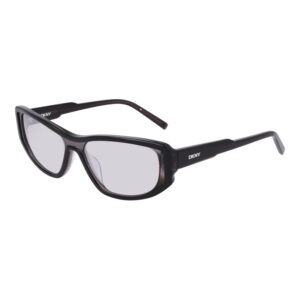 DKNY DK553S Women's Sunglasses – Layered Black / Silver Flash, 55mm