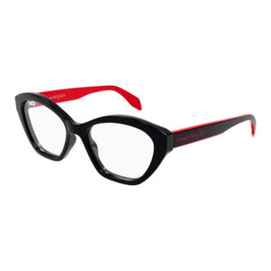 Alexander McQueen AM0360O Women's Eyeglasses – Shiny Black/Red, 52mm