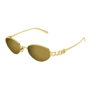 Gucci GG1935S Women's Sunglasses β Shiny Gold / Brown With Bronze Mirror, 47mm