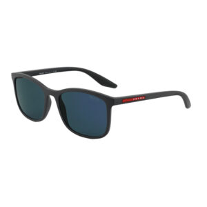 Prada Sport PSA08S Men's Sunglasses – Matte Grey / Dark Blue Mirror Violet, 56mm