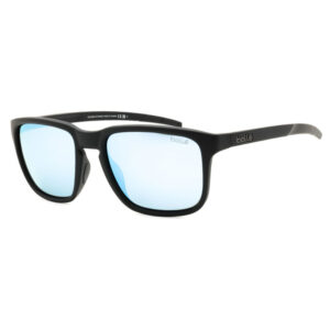 Bolle SCORE Men's Sunglasses β Matte Black / Sky Blue Polarized, 53mm