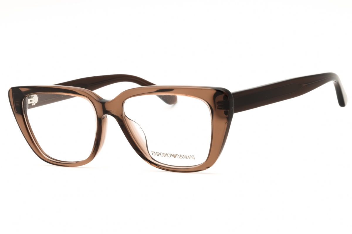 Emporio Armani EA3256U Women's Eyeglasses – Shiny Transparent Brown, 52mm