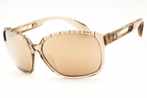 Adidas SP0013 Women's Sunglasses – Shiny Light Brown / Brown Mirror, 62mm