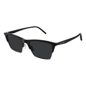 Saint Laurent SL767 Women's Sunglasses β Shiny Black/Silver / Dark Grey, 55mm