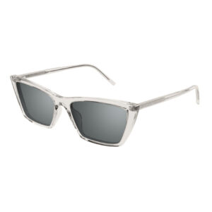 Saint Laurent SL737MICATHIN Women's Sunglasses – Transparent Beige / Silver, 54mm