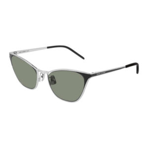 Saint Laurent SL409 Women's Sunglasses – Silver / Green, 55mm