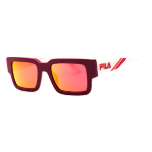 FILA SFI314 Men's Sunglasses – Shiny Full Red / Red Orange Mirror, 51mm