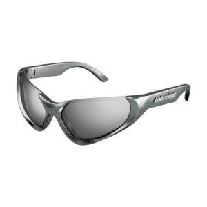 Balenciaga BB0202S Unisex Sunglasses – Silver / Grey Silver Mirror, 64mm