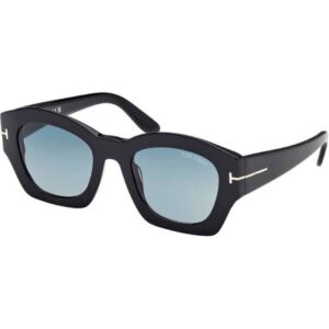 Tom Ford FT1083 Women's Sunglasses β Shiny Black / Green Gradient, 52mm