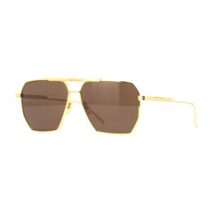 Bottega Veneta BV1012S Unisex Sunglasses – Gold / Brown, 60mm