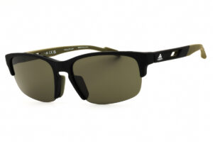 Adidas SP0068 Unisex Sunglasses – Matte Black / Green, 57mm