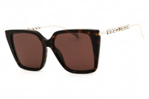 Gucci GG1967S Women's Sunglasses β Dark Havana/Silver / Brown, 54mm