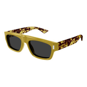 Saint Laurent SL762 Men's Sunglasses β Shiny Solid Ocra/Spotted Havana / Grey, 55mm