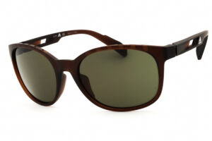 Adidas SP0011 Unisex Sunglasses – Matte Dark Brown / Green, 58mm