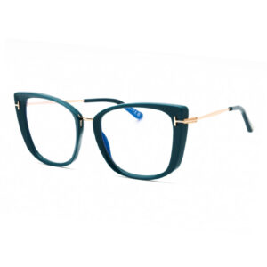 Tom Ford FT5816-B Women's Eyeglasses β Shiny Teal/Rose Gold, 53mm