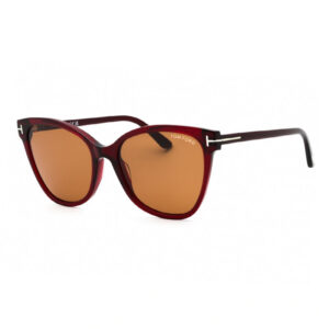 Tom Ford FT0844ANI Women's Sunglasses – Shiny Red / Brown, 58mm