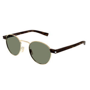 Saint Laurent SL707 Women's Sunglasses – Gold And Havana / Green, 49mm