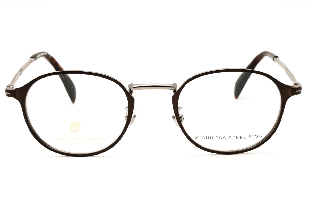 David Beckham DB7055 Men's Eyeglasses – Brown Matte Ruthenium, 48mm - Image 2