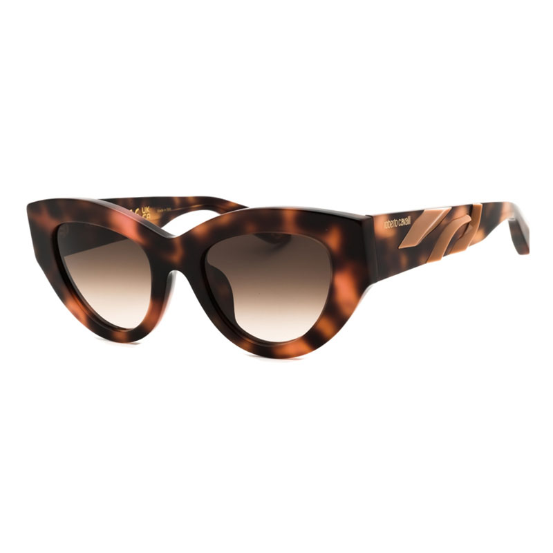 Roberto Cavalli SRC009M Women's Sunglasses – Shiny Dark Havana / Light Brown Gradient, 51mm