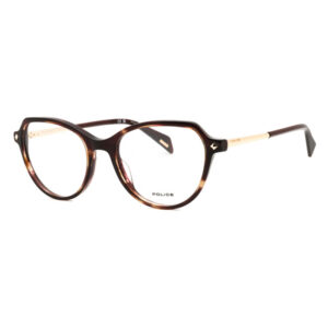 Police VPLM07 Women's Eyeglasses β Shiny Transparent Olive Brown, 52mm