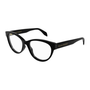 Alexander McQueen AM0359O Women's Eyeglasses – Shiny Black, 52mm