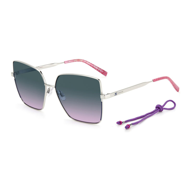 M Missoni MMI0101/S Women's Sunglasses – Palladium/Blue / Blue Doubleshade Peach, 59mm