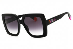 Furla SFU685 Women's Sunglasses β Shiny Black / Grey Gradient, 54mm