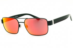 Polo Ralph Lauren PH3161 Men's Sunglasses – Shiny Dark Green / Red/Orange Mirror, 58mm