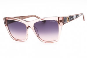 Guess GU00113 Women's Sunglasses – Shiny Beige / Violet Gradient Mirror, 55mm