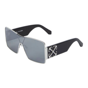 Off-White OERI14GASPEN Unisex Sunglasses – Silver/Black / Silver Mirror