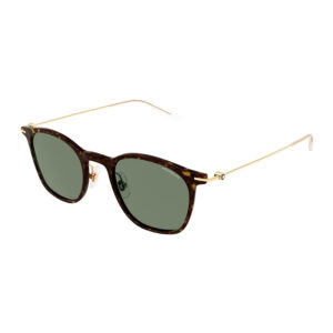 Montblanc MB0098S Men's Sunglasses β Havana/Gold / Green, 53mm